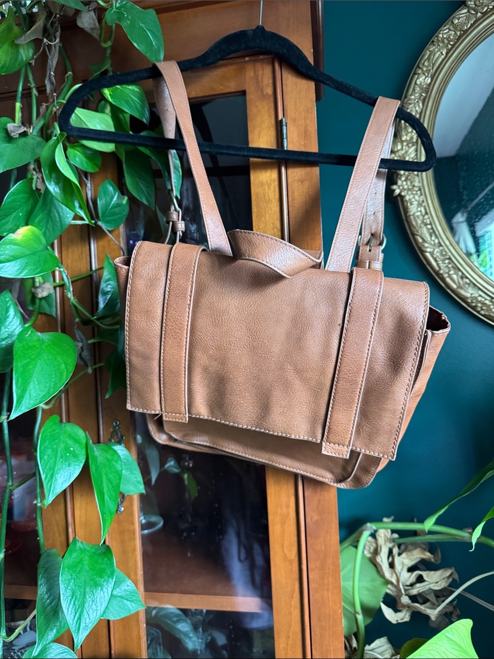 Universal Thread Tan Faux Leather Backpack Purse